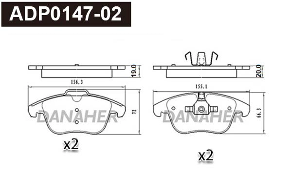Brake Pad Set, disc brake (ADP0147-02)