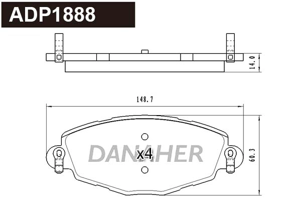 Brake Pad Set, disc brake (ADP1888)