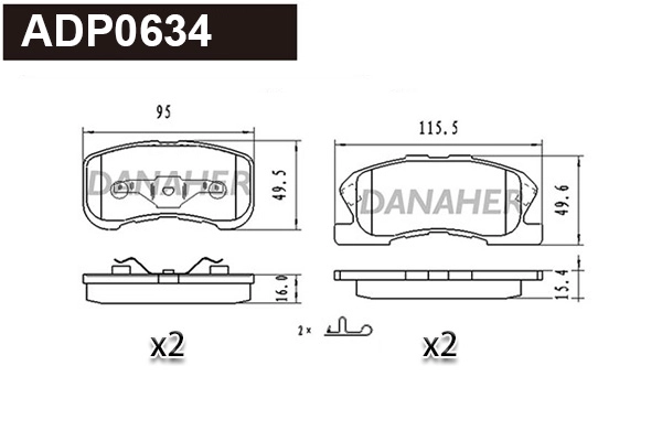 Brake Pad Set, disc brake (ADP0634)