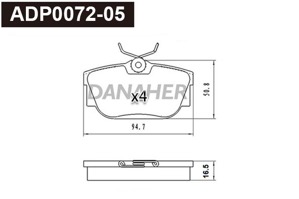 Brake Pad Set, disc brake (ADP0072-05)