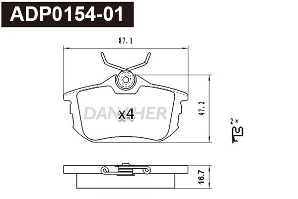 Brake Pad Set, disc brake (ADP0154-01)