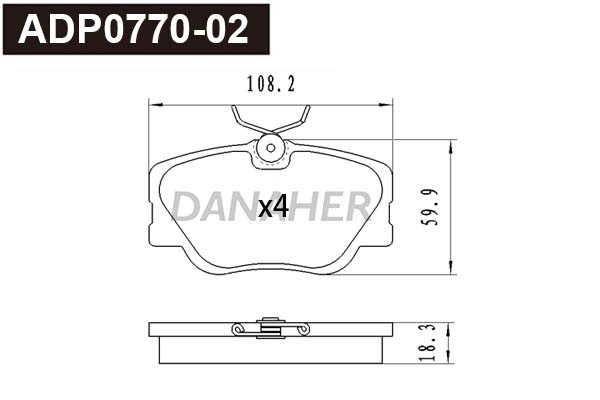 Brake Pad Set, disc brake (ADP0770-02)