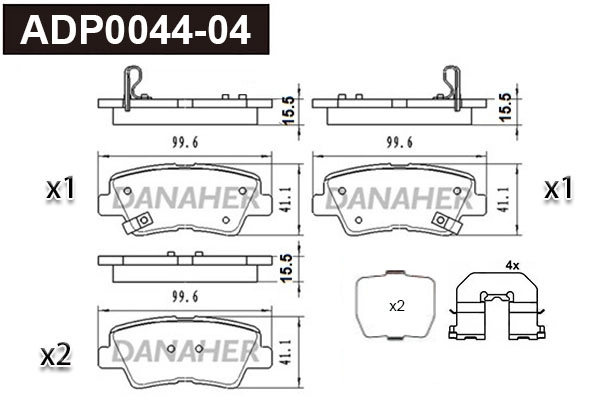 Brake Pad Set, disc brake (ADP0044-04)