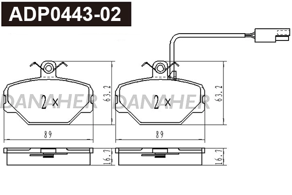 Brake Pad Set, disc brake (ADP0443-02)