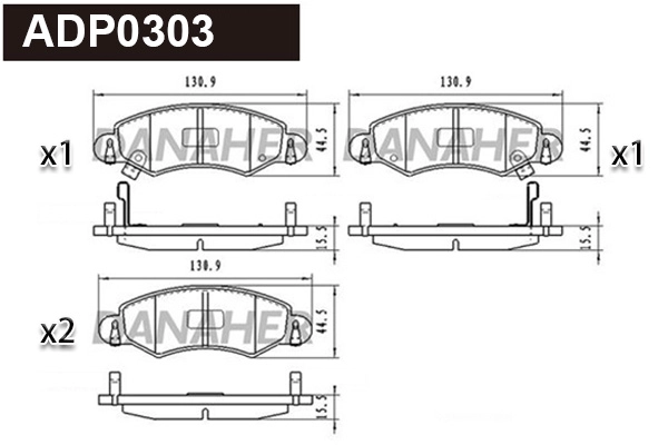 Brake Pad Set, disc brake (ADP0303)