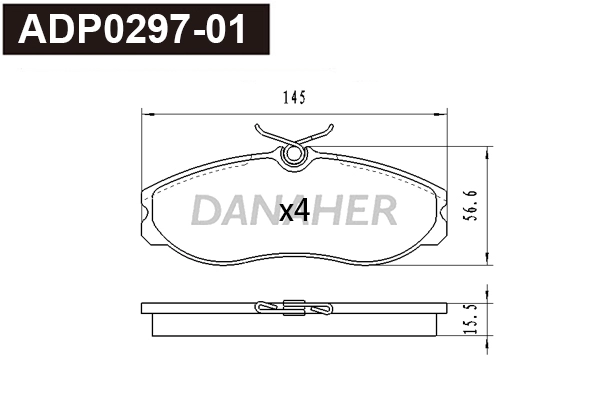 Brake Pad Set, disc brake (ADP0297-01)