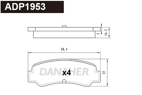 Brake Pad Set, disc brake (ADP1953)