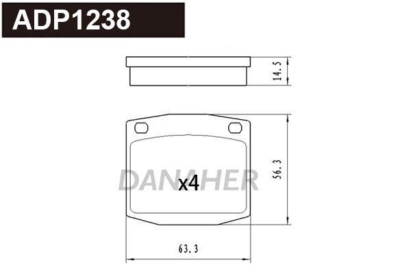 Brake Pad Set, disc brake (ADP1238)