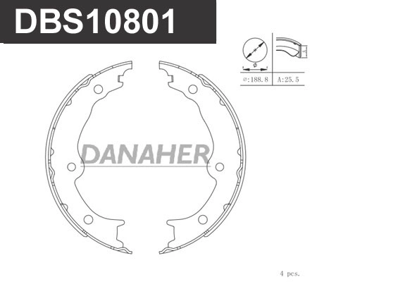 Brake Shoe Set, parking brake (DBS10801)