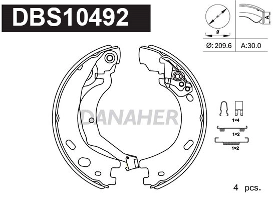 Brake Shoe Set, parking brake (DBS10492)