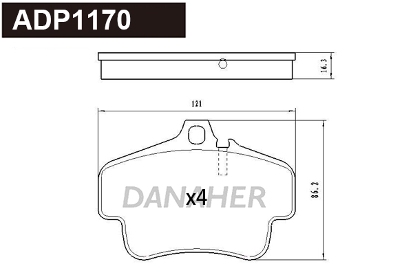 Brake Pad Set, disc brake (ADP1170)