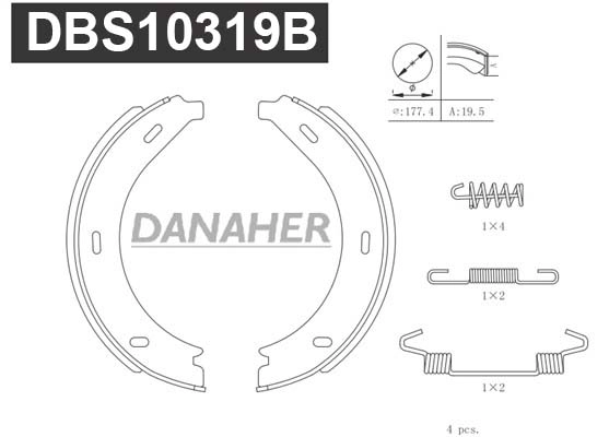 Brake Shoe Set, parking brake (DBS10319B)