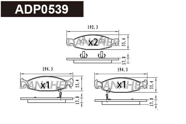 Brake Pad Set, disc brake (ADP0539)