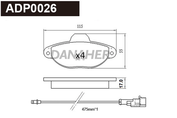 Brake Pad Set, disc brake (ADP0026)