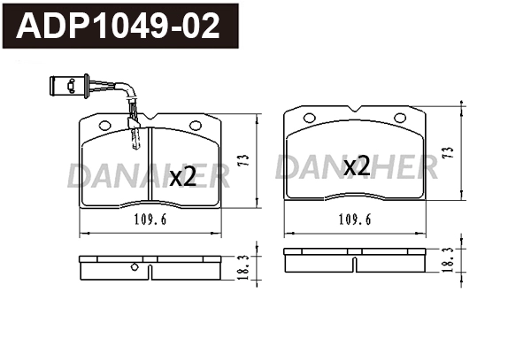 Brake Pad Set, disc brake (ADP1049-02)