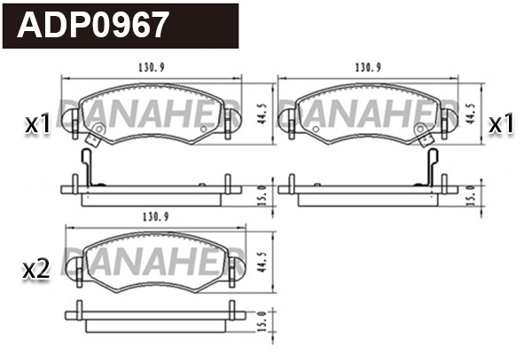 Brake Pad Set, disc brake (ADP0967)
