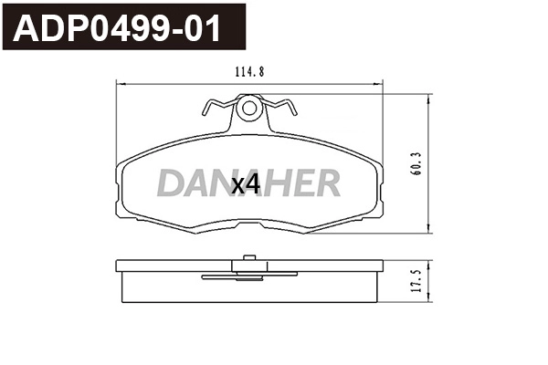 Brake Pad Set, disc brake (ADP0499-01)