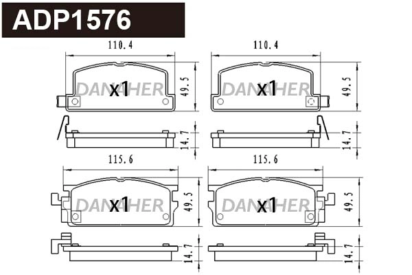 Brake Pad Set, disc brake (ADP1576)