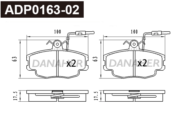 Brake Pad Set, disc brake (ADP0163-02)