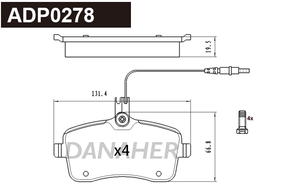 Brake Pad Set, disc brake (ADP0278)