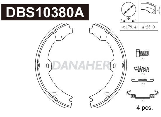Brake Shoe Set, parking brake (DBS10380A)