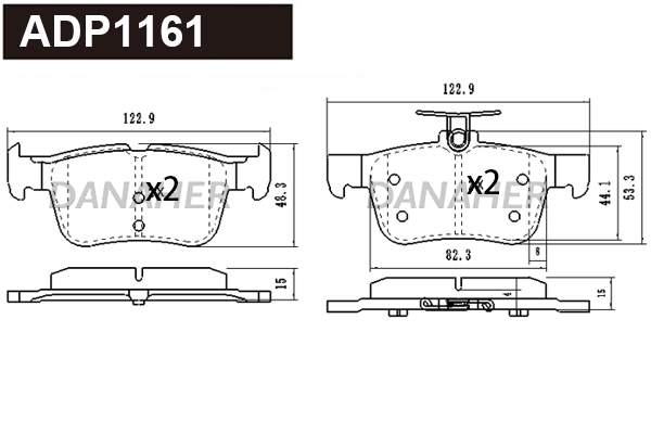 Brake Pad Set, disc brake (ADP1161)