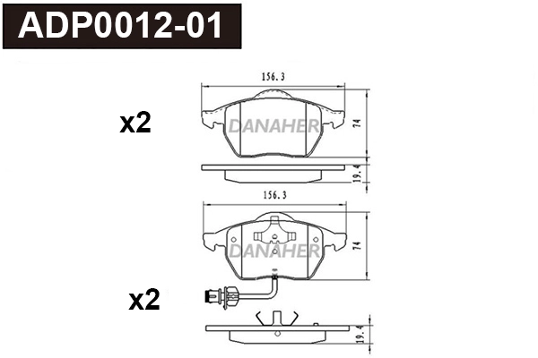 Brake Pad Set, disc brake (ADP0012-01)