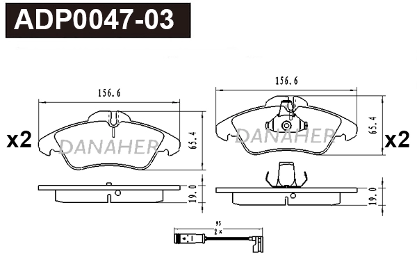 Brake Pad Set, disc brake (ADP0047-03)
