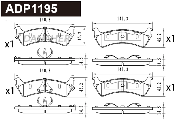 Brake Pad Set, disc brake (ADP1195)