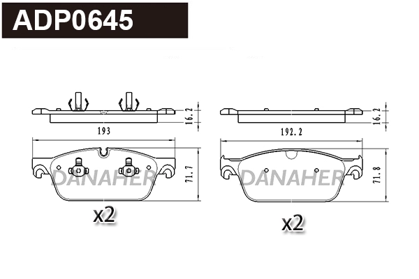 Brake Pad Set, disc brake (ADP0645)