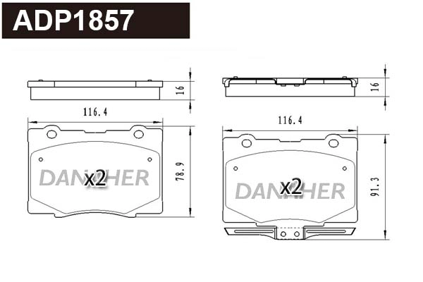 Brake Pad Set, disc brake (ADP1857)