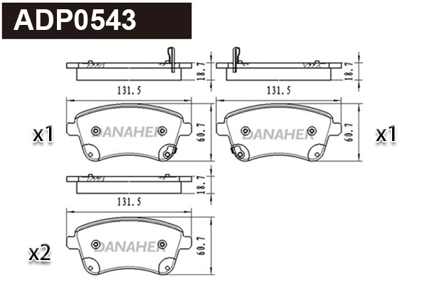 Brake Pad Set, disc brake (ADP0543)