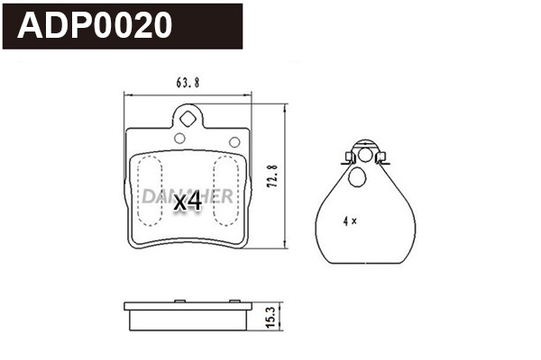 Brake Pad Set, disc brake (ADP0020)