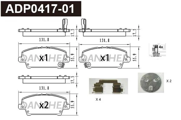 Brake Pad Set, disc brake (ADP0417-01)