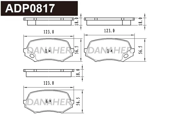 Brake Pad Set, disc brake (ADP0817)