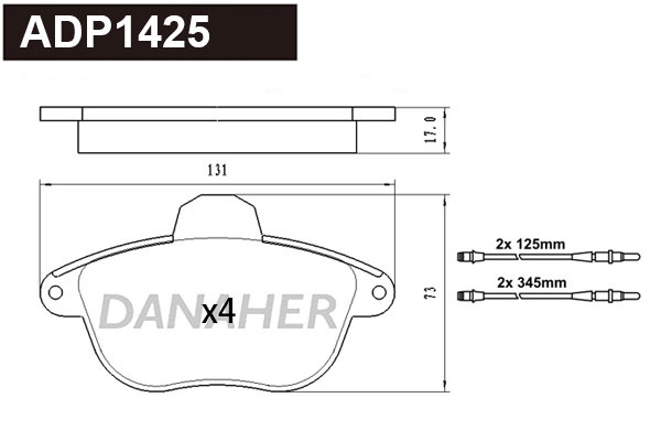 Brake Pad Set, disc brake (ADP1425)