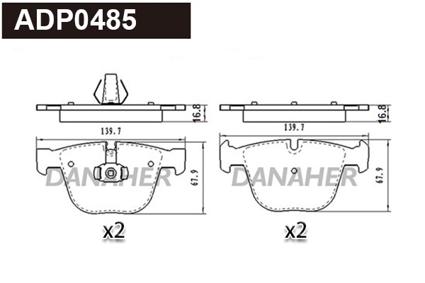 Brake Pad Set, disc brake (ADP0485)