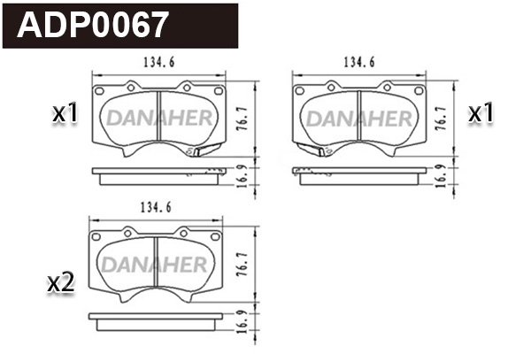 Brake Pad Set, disc brake (ADP0067)