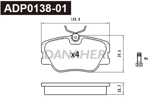 Brake Pad Set, disc brake (ADP0138-01)