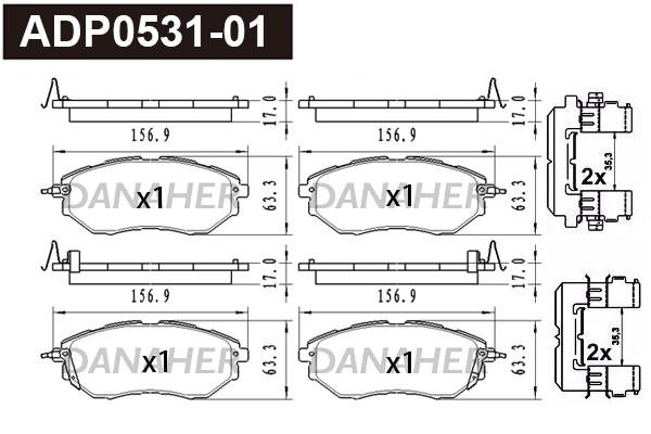 Brake Pad Set, disc brake (ADP0531-01)