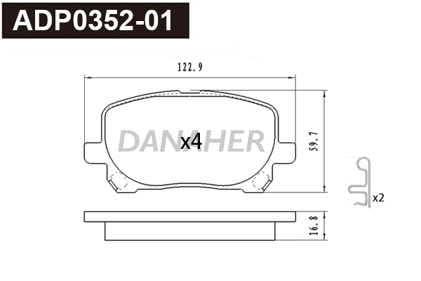 Brake Pad Set, disc brake (ADP0352-01)