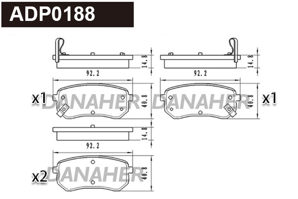 Brake Pad Set, disc brake (ADP0188)