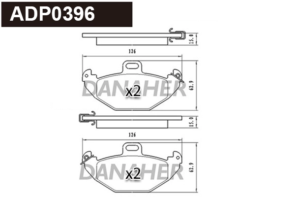Brake Pad Set, disc brake (ADP0396)
