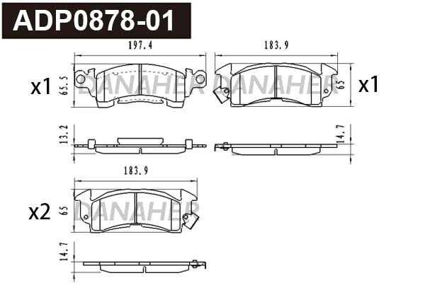 Brake Pad Set, disc brake (ADP0878-01)