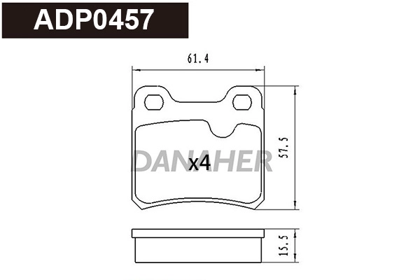 Brake Pad Set, disc brake (ADP0457)