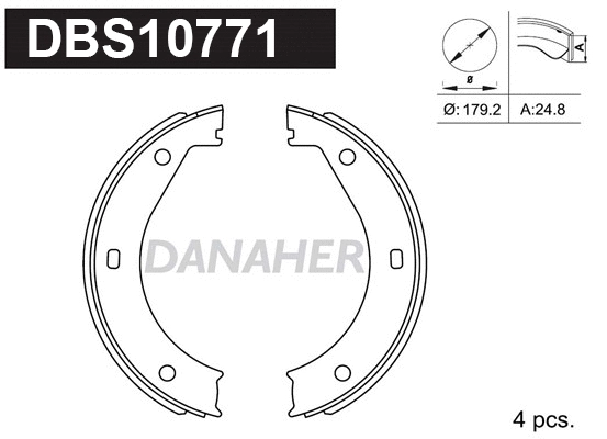 Brake Shoe Set, parking brake (DBS10771)