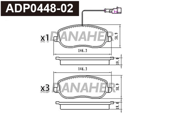 Brake Pad Set, disc brake (ADP0448-02)
