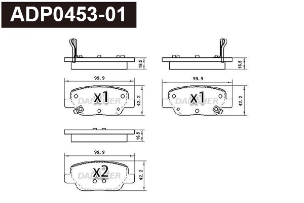 Brake Pad Set, disc brake (ADP0453-01)