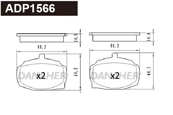 Brake Pad Set, disc brake (ADP1566)