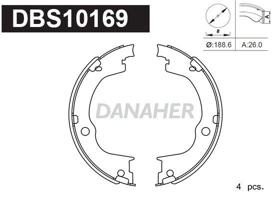 Brake Shoe Set, parking brake (DBS10169)